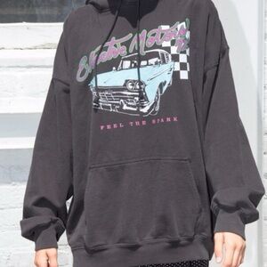 Brandy Melville black graphic hoodie sz os